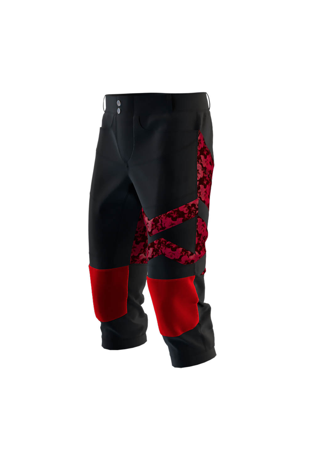 Sublimated Swoop Shorts: Red Hawaiian - Kua Sky